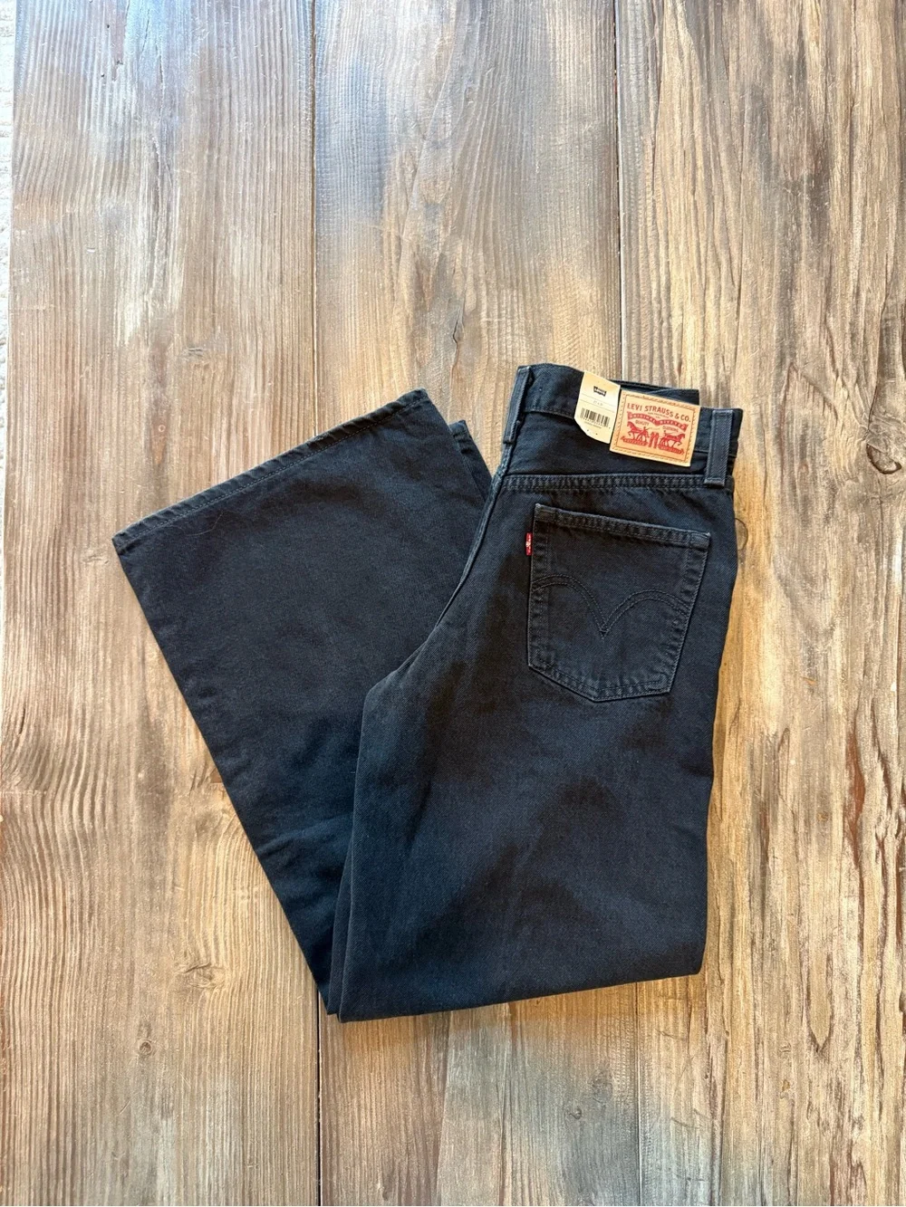 Women’s Levi’s ‘94 Baggy Wide Leg Jeans NWT Black 27x31 100% Cotton - Picture 6 of 7